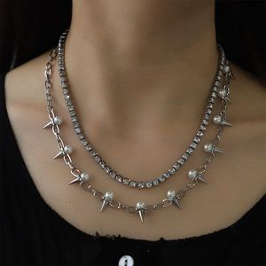 Rhinestone Double-Layered Necklace - Spurlex.com
